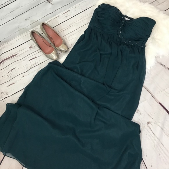 Strapless green Calvin Klein evening gown size 14 - Picture 2 of 7